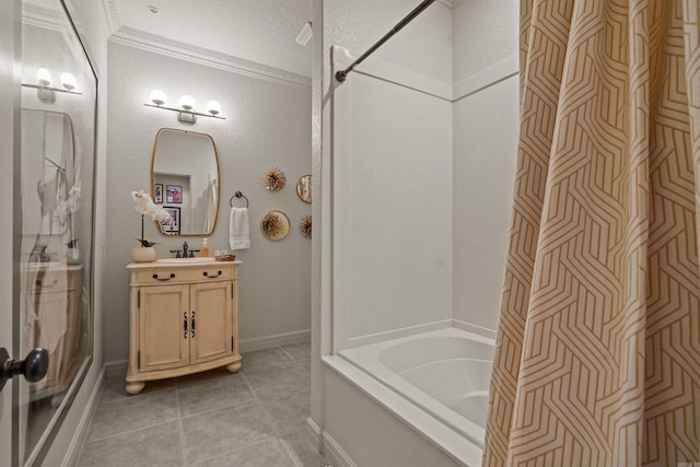 130 Grand Isle Dr Unit 1D, Hot Springs, AR 71913 - bathroom with vanity, tile patterned floors, shower / washtub combination, and baseboards