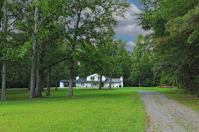 904 W Holland, White Hall, AR 71602 - view of front of property featuring driveway, a front yard, and a forest view
