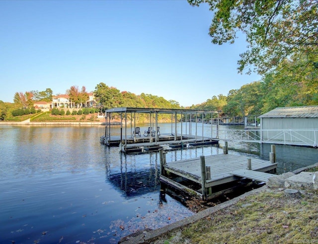 366-370 Restful Ridge Rd, Hot Springs, AR 71913 - dock area with a water view and boat lift