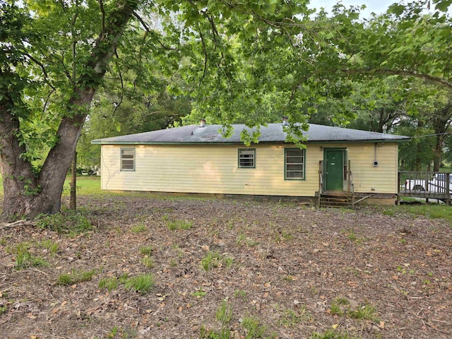85 Bailey Rd, Morrilton, AR 72110 - rear view of house with entry steps, a deck, and crawl space
