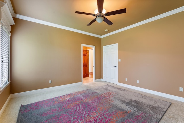 261 Peninsula Dr, Hot Springs, AR 71901 - empty room with light colored carpet, ceiling fan, ornamental molding, and baseboards