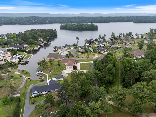 261 Peninsula Dr, Hot Springs, AR 71901 - aerial overview of property's location with a large body of water, nearby suburban area, and a forest