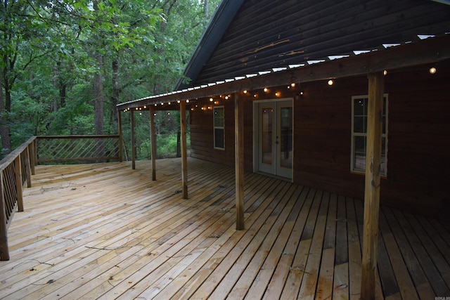 10355 Rodeo Rd, Belleville, AR 72824 - wooden deck featuring french doors