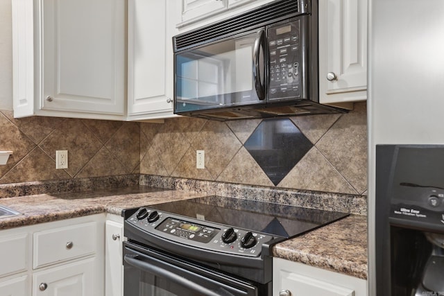 7106 Ohio St Unit 6, Little Rock, AR 72207 - kitchen featuring black appliances, white cabinetry, and tasteful backsplash