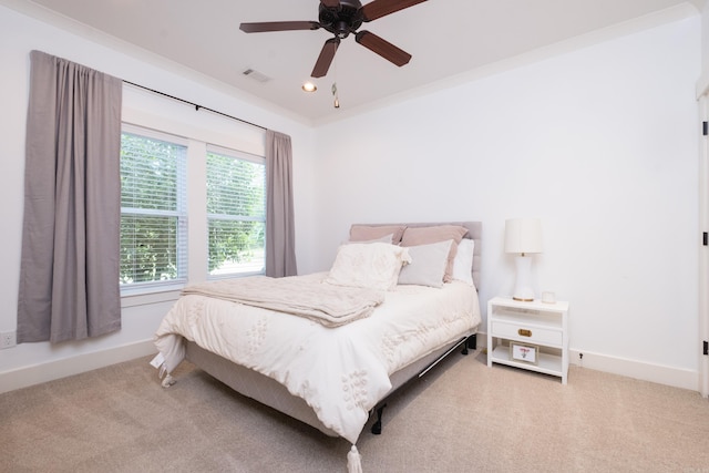 853 Rushing Rd, Little Rock, AR 72210 - bedroom with carpet flooring, baseboards, ceiling fan, and recessed lighting