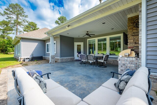 853 Rushing Rd, Little Rock, AR 72210 - view of patio / terrace with an outdoor living space, ceiling fan, and outdoor dining area