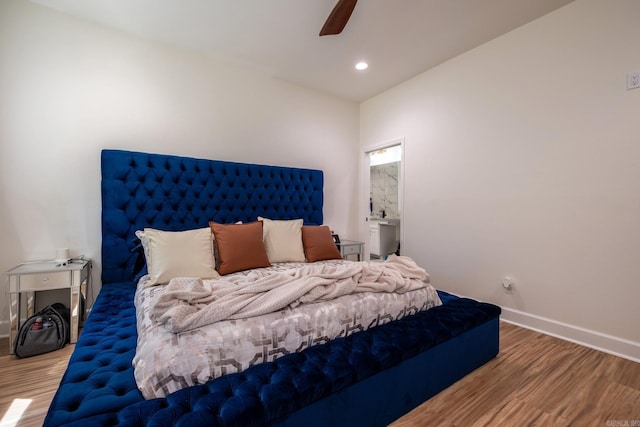 2103 Wolfe St, Little Rock, AR 72202 - bedroom featuring wood finished floors, baseboards, recessed lighting, and ceiling fan