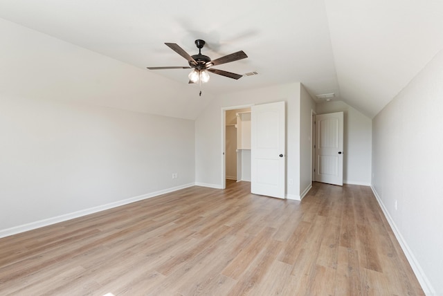 15987 E Miller Sardis Rd, Bauxite, AR 72011 - additional living space featuring lofted ceiling, light wood finished floors, ceiling fan, and baseboards