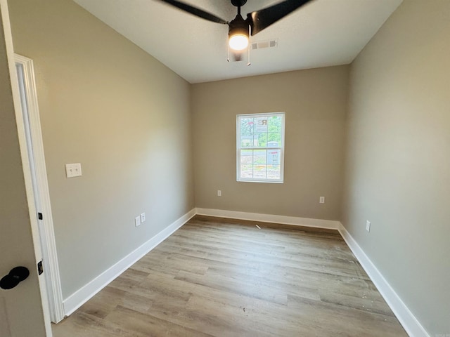207 W Military Rd, North Little Rock, AR 72118 - spare room featuring ceiling fan, light wood-type flooring, and baseboards