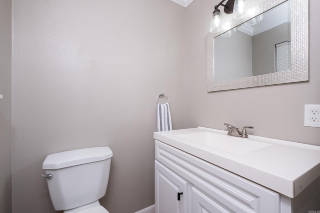 202 Gilbert Dr, Little Rock, AR 72205 - half bath with toilet, vanity, and crown molding