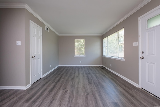 202 Gilbert Dr, Little Rock, AR 72205 - spare room with dark wood-style floors, crown molding, and baseboards
