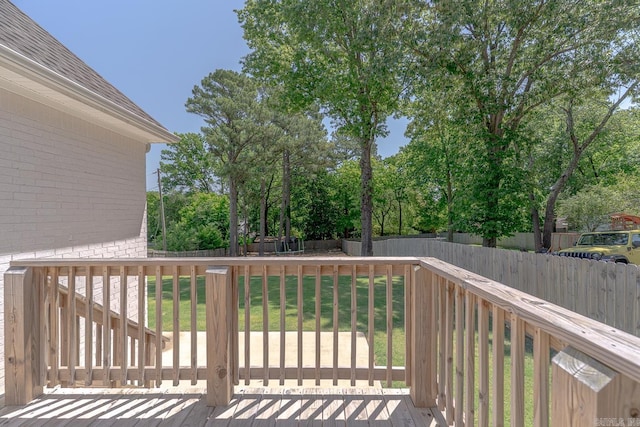 1500 S Church St, Jonesboro, AR 72401 - wooden terrace featuring view of wooded area