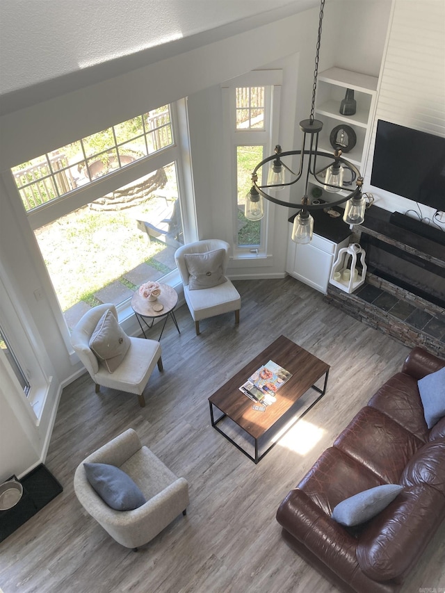157 E Hawkview Pl, Royal, AR 71968 - living room with wood finished floors and baseboards