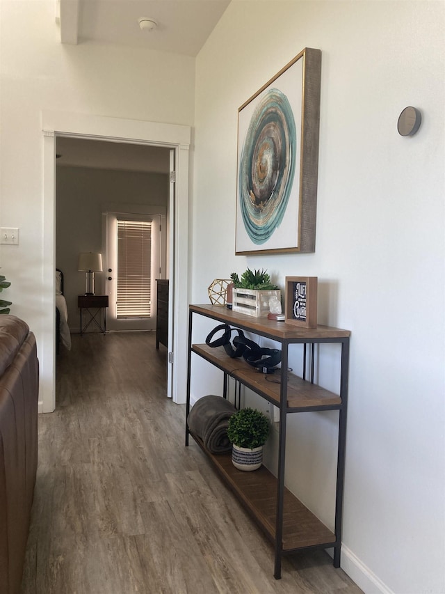 157 E Hawkview Pl, Royal, AR 71968 - hall with wood finished floors and baseboards