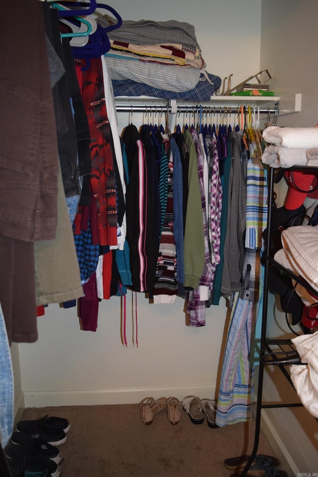 spacious closet with carpet floors