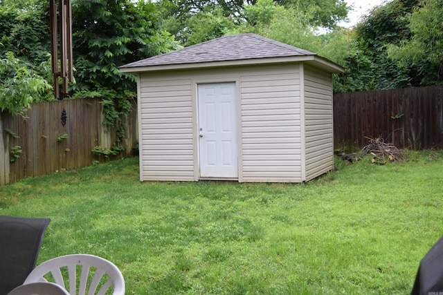 view of shed