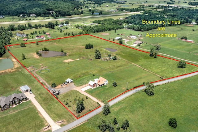 410 Rocky Point Rd, Vilonia, AR 72173 - aerial view of sparsely populated area featuring property parcel outlined