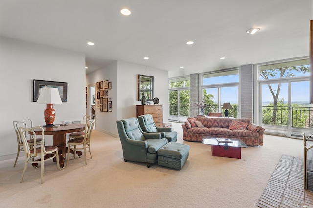 8 River View Pt, Little Rock, AR 72227 - living room with light colored carpet, recessed lighting, and baseboards