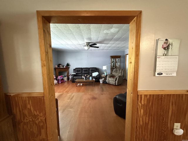 221 N Garfield Ave, Piggott, AR 72454 - hallway featuring wood finished floors