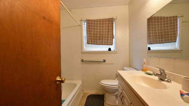 911 Gillham, Mena, AR 71953 - full bath featuring toilet, vanity, tile patterned flooring, and baseboards