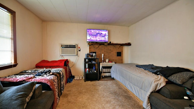 911 Gillham, Mena, AR 71953 - bedroom featuring carpet and a wall mounted air conditioner
