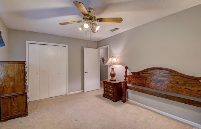 2931 Salem Rd, Benton, AR 72019 - carpeted bedroom featuring baseboards, a closet, and ceiling fan