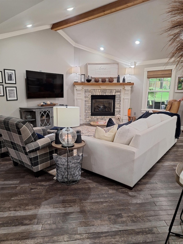 4401 Wagon Trace Cv, White Hall, AR 71602 - living room with wood finished floors, a fireplace, and recessed lighting