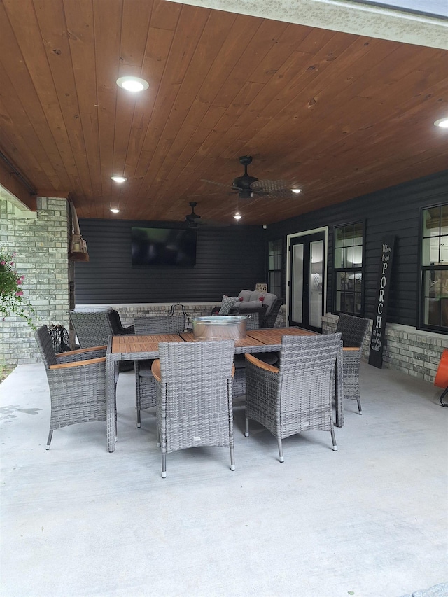 4401 Wagon Trace Cv, White Hall, AR 71602 - view of patio with outdoor dining space and a ceiling fan