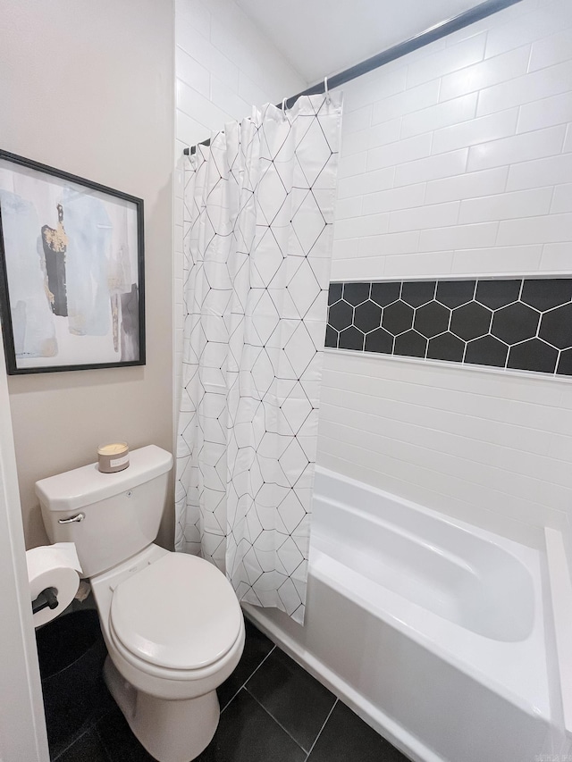 111 Legacy Way, Ward, AR 72176 - bathroom featuring toilet, shower / bath combination with curtain, and tile patterned flooring