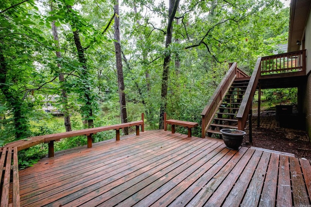 3400 Millbrook Rd, Little Rock, AR 72227 - wooden deck featuring stairs