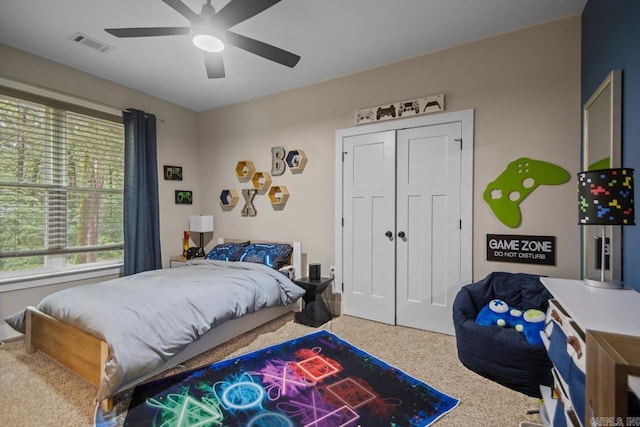 1125 Lisa Ln, Conway, AR 72034 - bedroom with a closet and a ceiling fan