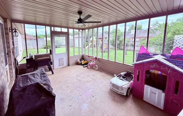 7 Butterfly Dr, Sherwood, AR 72120 - sunroom / solarium with a ceiling fan and plenty of natural light
