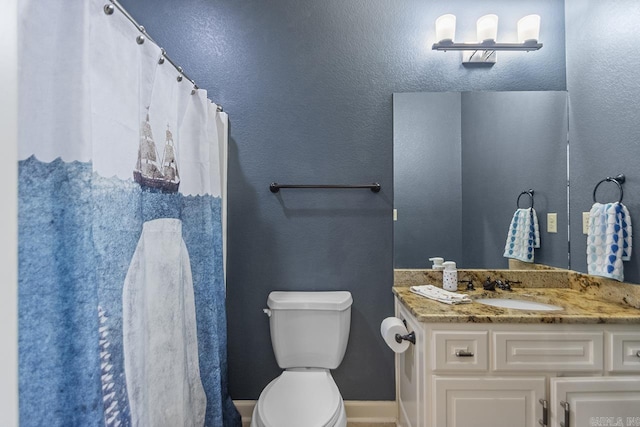 1517 Wetherborne Dr, Little Rock, AR 72211 - bathroom featuring toilet, vanity, and a shower with curtain
