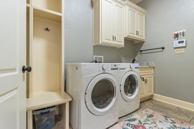 1517 Wetherborne Dr, Little Rock, AR 72211 - washroom with cabinet space, washing machine and dryer, and baseboards