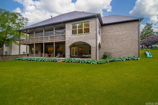 1517 Wetherborne Dr, Little Rock, AR 72211 - back of property featuring a patio and brick siding