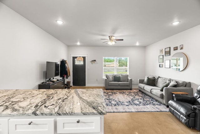 1 Park St Unit A & B, Mayflower, AR 72106 - living room featuring ceiling fan and recessed lighting