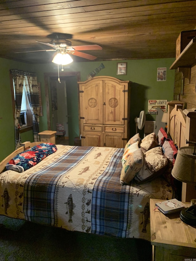 160 Ouachita 476, Camden, AR 71701 - bedroom with wood ceiling and ceiling fan