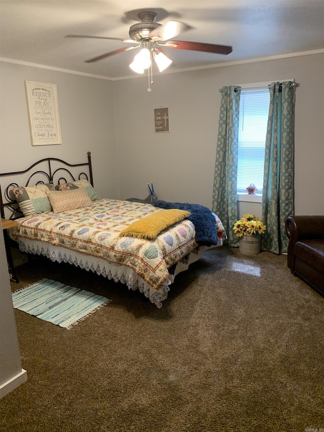 160 Ouachita 476, Camden, AR 71701 - bedroom with carpet flooring, ornamental molding, and a ceiling fan