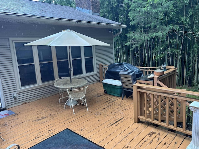 17003 Quail Run Dr, Little Rock, AR 72210 - wooden terrace with area for grilling