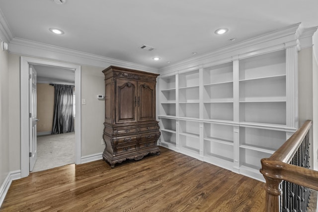119 Marseille Dr, Maumelle, AR 72113 - unfurnished bedroom featuring crown molding, wood finished floors, baseboards, and recessed lighting