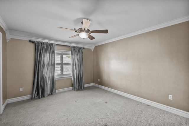119 Marseille Dr, Maumelle, AR 72113 - unfurnished room with crown molding, ceiling fan, baseboards, and carpet flooring