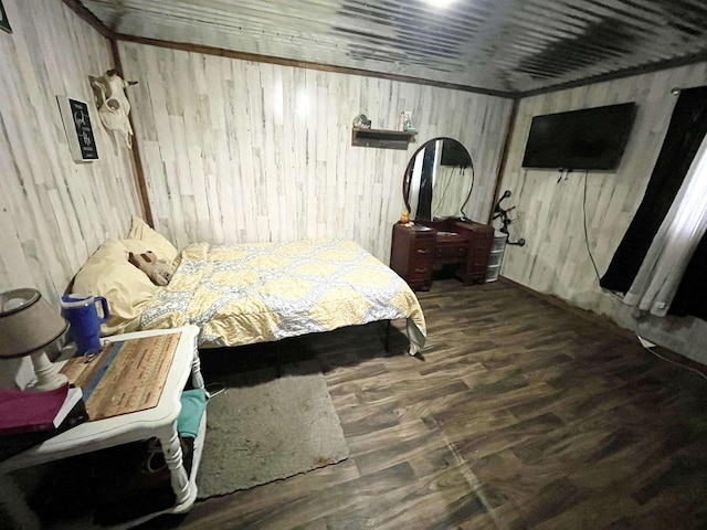 11 Fruitwood Ln, Glencoe, AR 72539 - bedroom with wood walls and wood finished floors