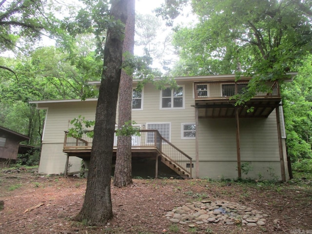 13 Cevico Ln, Hot Springs Village, AR 71909 - rear view of property with stairs and a deck