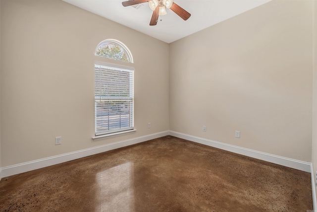 2820 Zion St, Little Rock, AR 72204 - spare room featuring finished concrete floors, a ceiling fan, and baseboards