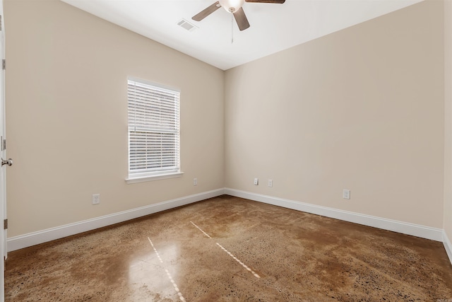 2820 Zion St, Little Rock, AR 72204 - spare room with concrete floors, ceiling fan, and baseboards