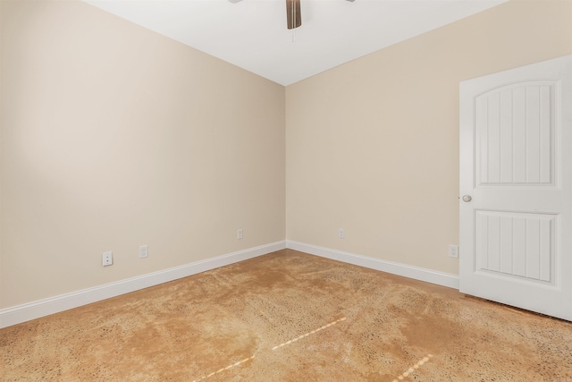 2820 Zion St, Little Rock, AR 72204 - empty room with a ceiling fan, concrete flooring, and baseboards
