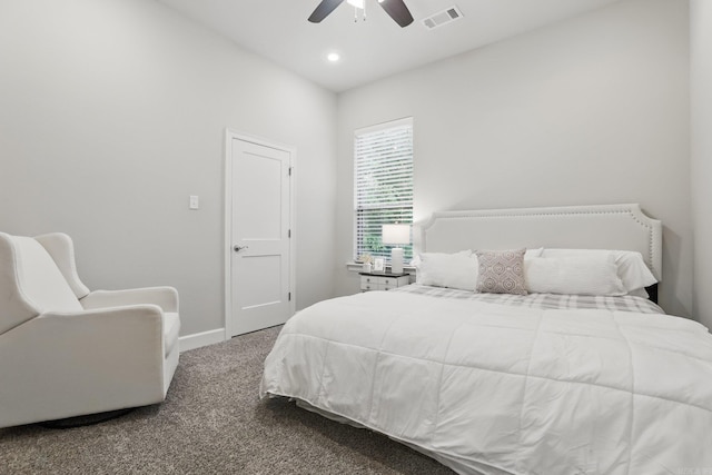 1045 Boulder Dr, Little Rock, AR 72210 - bedroom with carpet flooring, baseboards, a ceiling fan, and recessed lighting