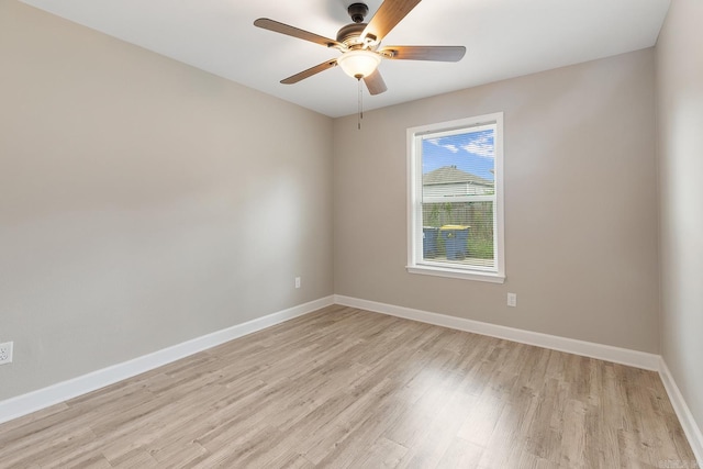 17 Woodhaven Dr, Cabot, AR 72023 - empty room featuring light wood-style flooring, baseboards, and ceiling fan