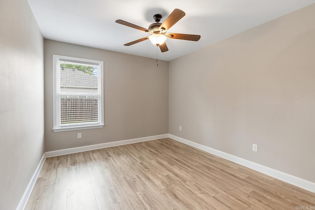 17 Woodhaven Dr, Cabot, AR 72023 - spare room with light wood-type flooring, ceiling fan, and baseboards