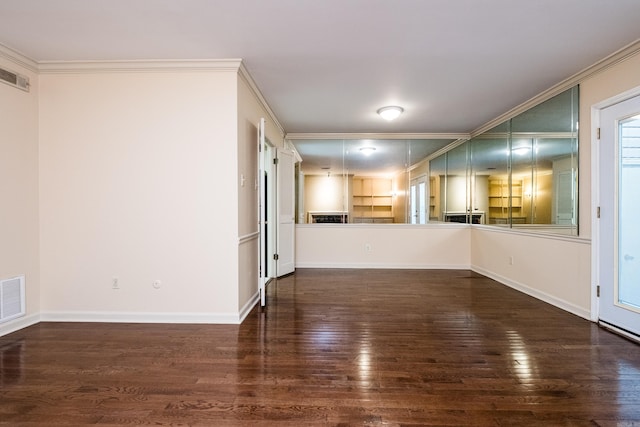 99 Kingsbridge Way, Little Rock, AR 72212 - unfurnished living room featuring ornamental molding, hardwood / wood-style flooring, and baseboards